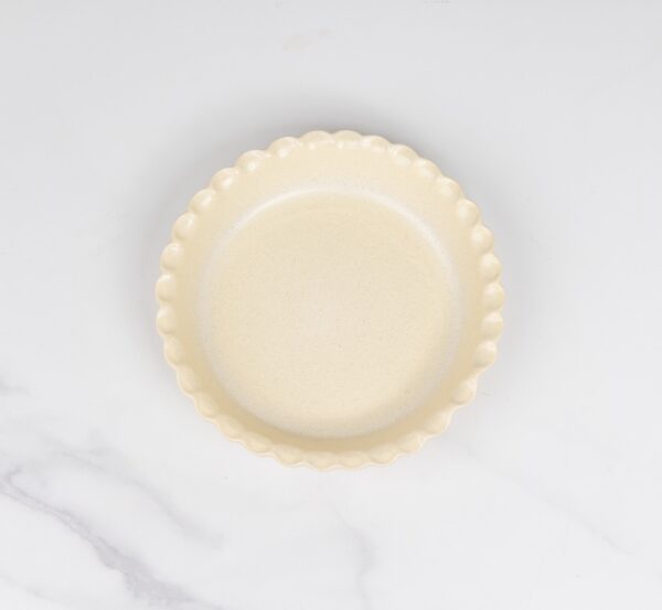 Pinched-Pie Dish-Standard-Color Egg Nog - Image 4