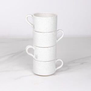 Durable Stacking Teacups Set of 4 - Heartland with Speckled Finish
