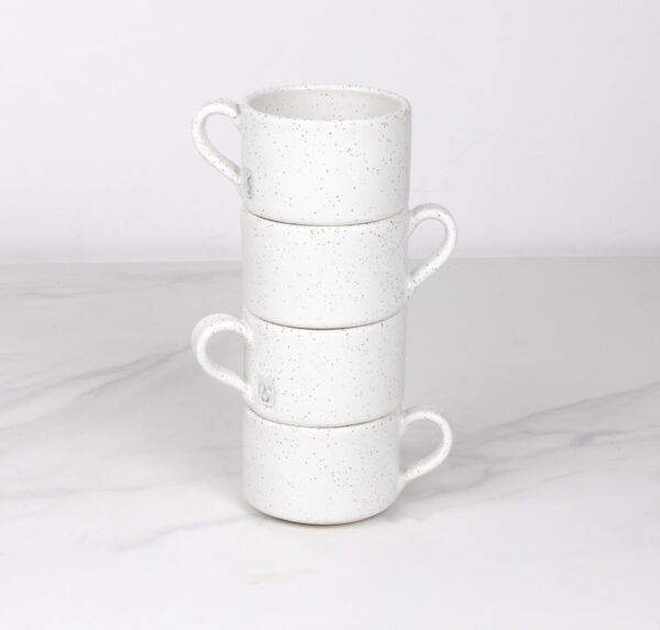 Durable Stacking Teacups Set of 4 - Heartland with Speckled Finish