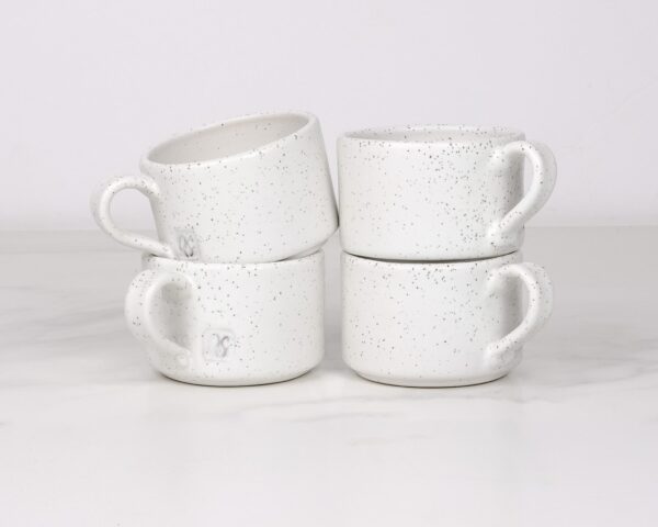Durable Stacking Teacups Set of 4 - Heartland with Speckled Finish - Image 6