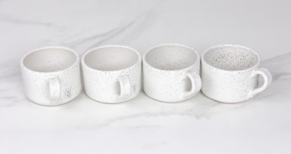 Durable Stacking Teacups Set of 4 - Heartland with Speckled Finish - Image 4