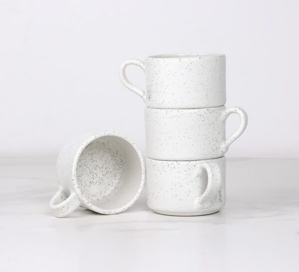 Durable Stacking Teacups Set of 4 - Heartland with Speckled Finish - Image 5
