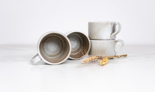 Durable Stacking Teacups Set of 4 - Color Folk Farm with Speckled Finish - Image 3