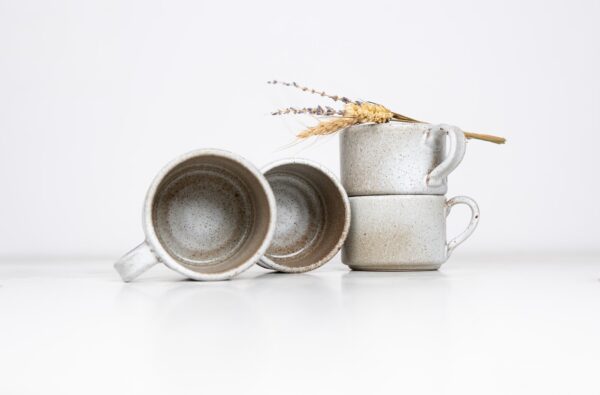 Durable Stacking Teacups Set of 4 - Color Folk Farm with Speckled Finish - Image 7