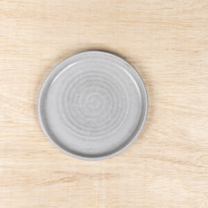 Plate Dinner-Rimmed-Handmade-Ceramic-Stoneware-Artisan Unique 8.5"-Farmhouse-Set of 4-Pottery-Made in USA-Rustic White